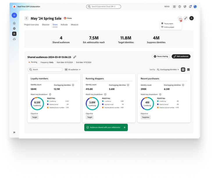 Real-Time CDP Collaboration Audiences