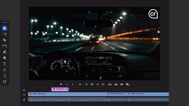 AI for Pro Video – Video frame inside card with CR pin timeline image