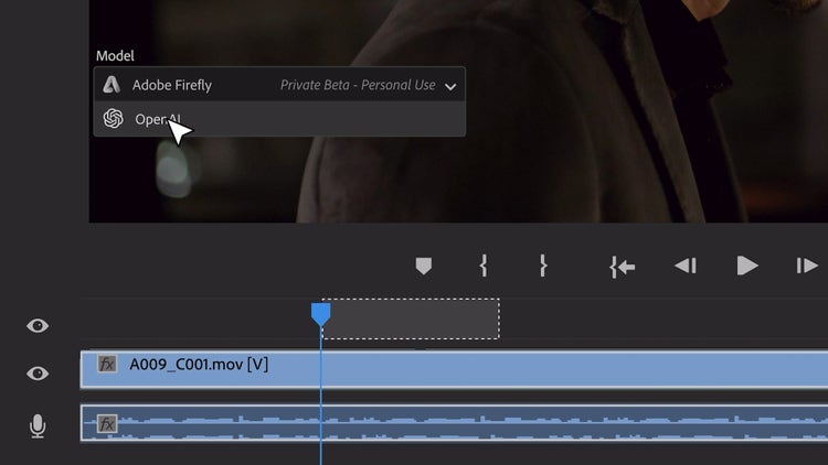 AI for Pro Video – Video audio track UI image