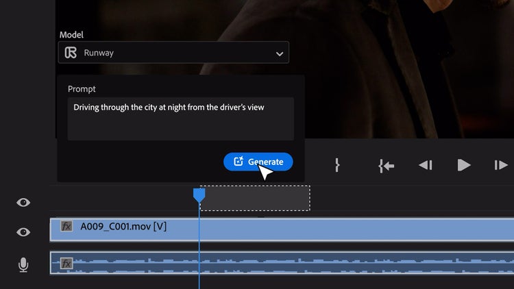 AI for Pro Video – Video timeline and Runway prompt image