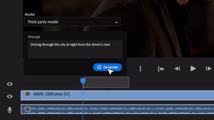 AI for Pro Video – Video timeline UI image