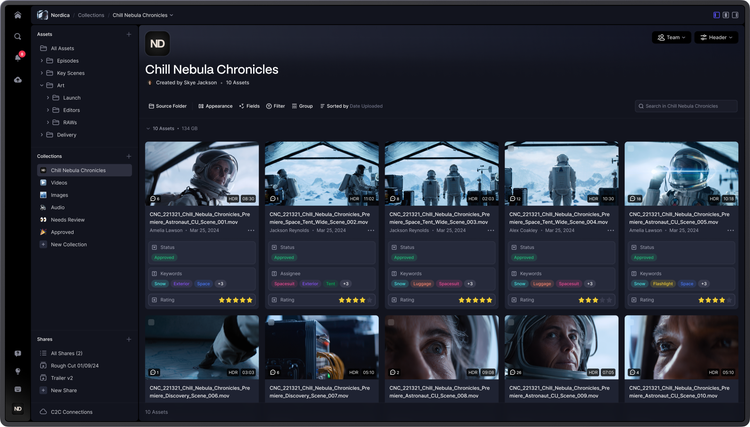 Frame.io – UI Thumbnail grid image