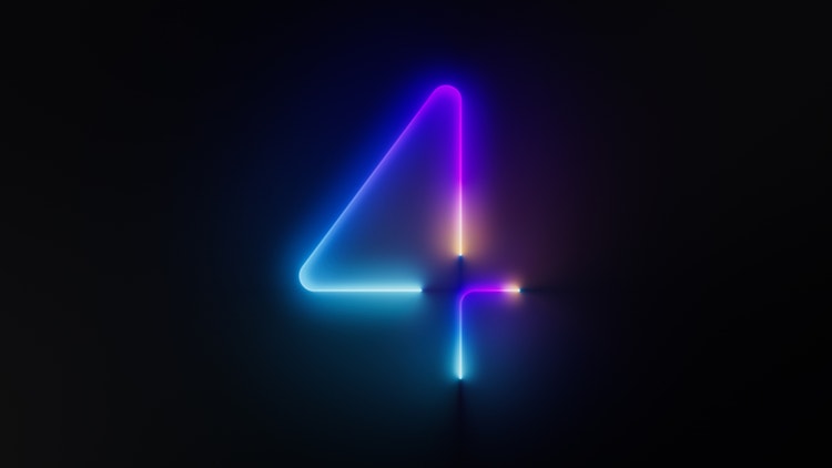 Frame.io – Title card with neon number 4 image image
