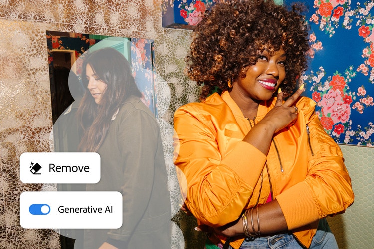 Adobe Firefly Generative Remove in Lightroom – remove person image – AI prompt