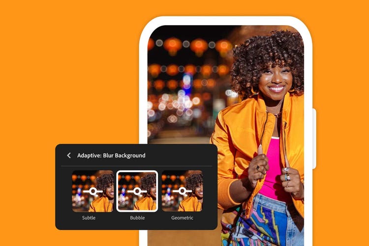 Adobe Firefly Generative Remove in Lightroom – blur background street image– on phone