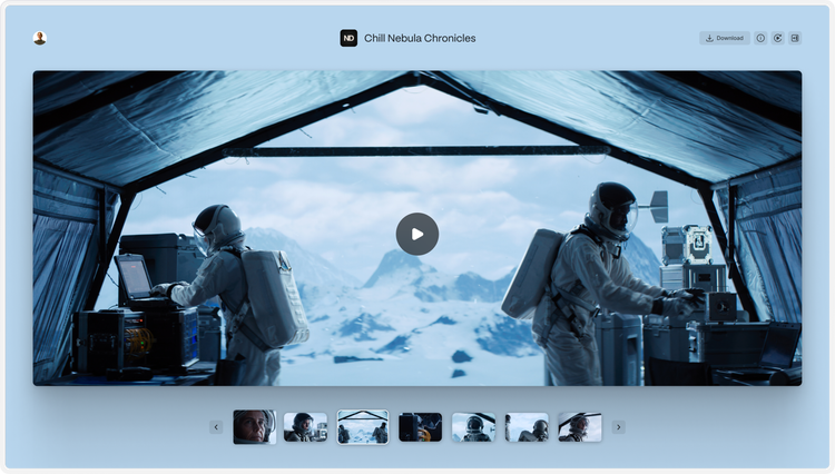 Frame.io – Page with a Video player for Sci-Fi show image