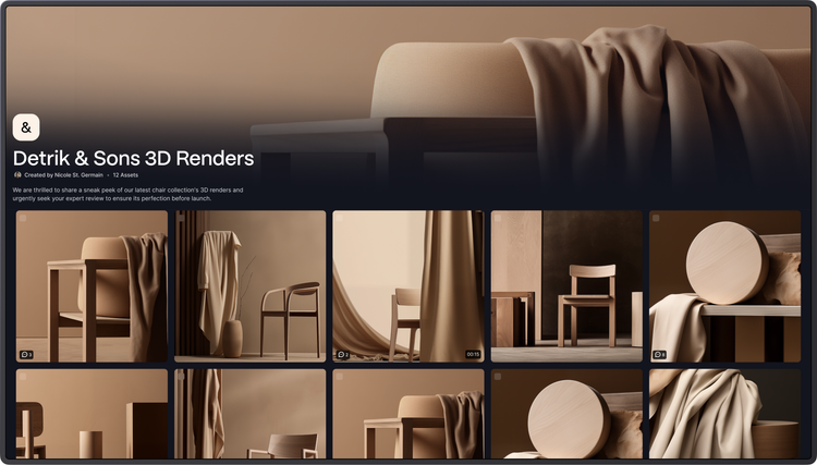 Frame.io – UI Thumbnail grid for 3D renders image