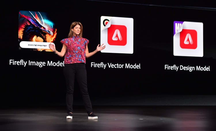 Max 2023 – On stage taking about Adobe Firefly image
