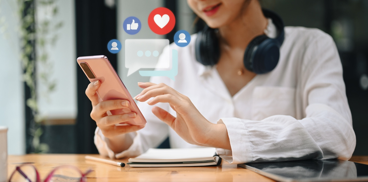 A person using a phone